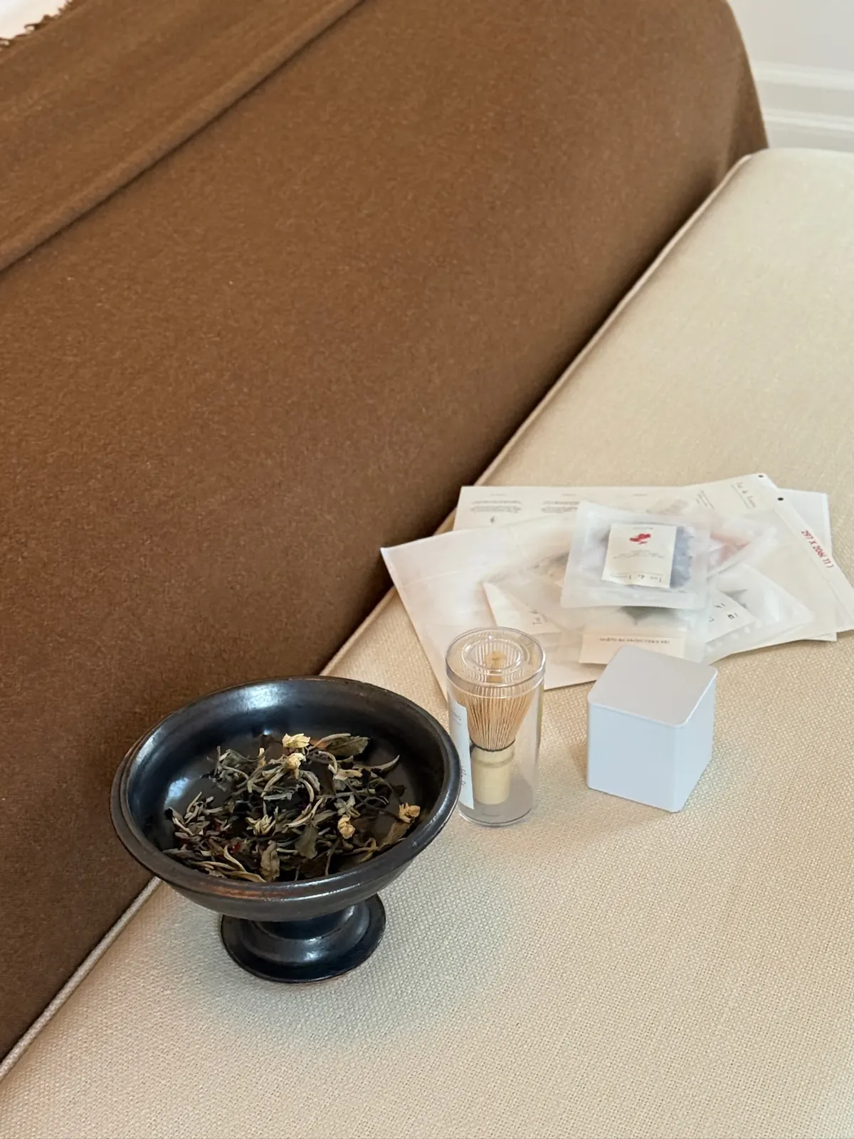 홍차블렌딩 나만의레시피 말차 차선과 블렌딩 재료